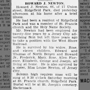 Obituary for HOWARD J. NEWTON