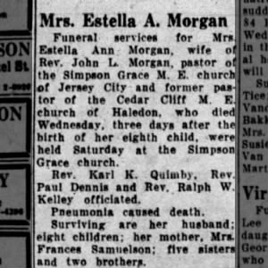 Obituary for Estella A. Morgan