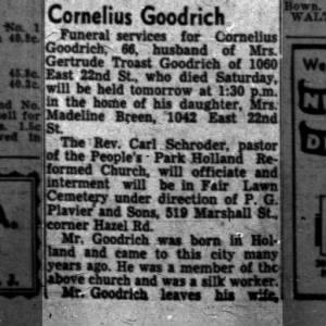Obituary for Cornelius Goodrich