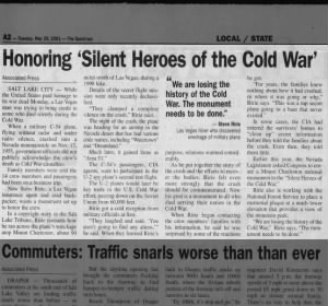 Honoring 'Silent Heros of the Cold War' - The Daily Spectrum - May 29, 2001