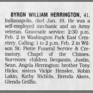Obituary for BYRON WILLIAM HERRINGTON