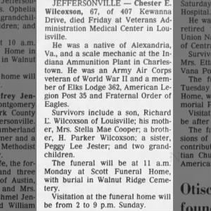 Obituary for Chester E. Wilcoxson