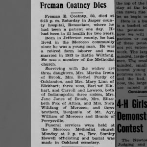 Obituary for Freman E. Coatney