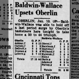 Baldwin-Wallace 50-44 Oberlin