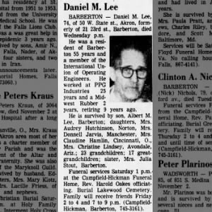 Obituary for Daniel M. Lee
