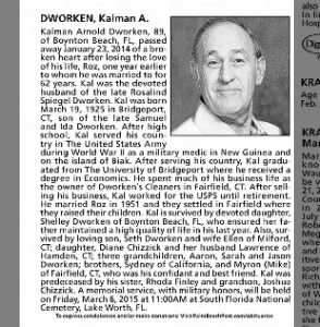 Obituary for Kalman Arnold DWORKEN