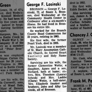 Obituary for George F. Losinski