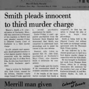 Katherine Schmidt, Smith pleads in murder of 3rd victim 15 Jun 1974