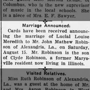 Marriage of Meredith / Robinson