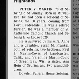 Obituary Peter Martin