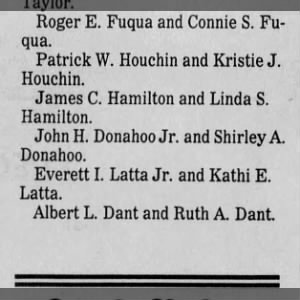 Divorce Albert L. Dant and Ruth A. Dant