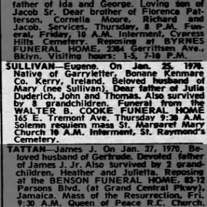 Obituary for Eugene SULLIVAN