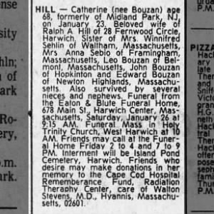 Obituary for HILL Catherine