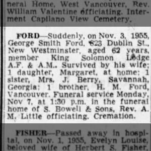 Obituary for George Smith FORD