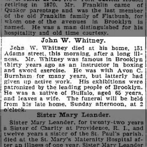 Obituary for John W. Whitney