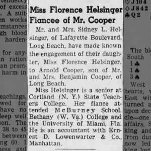 Marriage of Helsinger / Cooper
