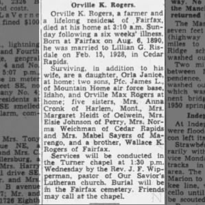 Obituary for Orville K. Rogers