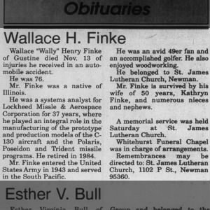 Obituary for Wallace H. Finke