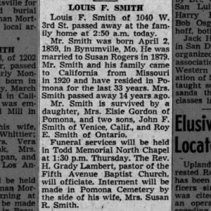 Obituary for LOUIS F. SMITH