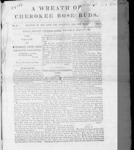 A wreath of Cherokee Rose Buds - Newspaper