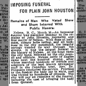 John Houston funeral