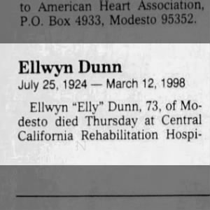 Obituary for Ellwyn Dunn