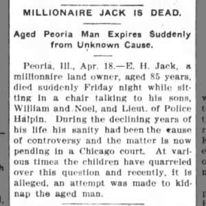JACK, Edward Hampton - Kidnapping aftermath, death, and pending trial in Chicago