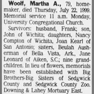1999 Martha A Barrett obituary column 2