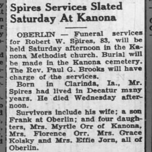 Obituary for Robert W. Spiers (Aged 82)