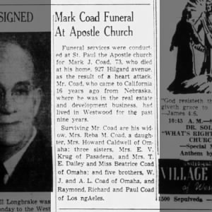 Mark Coad funeral at Apostle Church