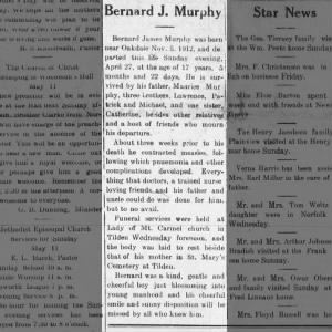 Obituary for Bernard James Murphy