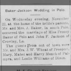 Marriage of Ba * ier / Jackson