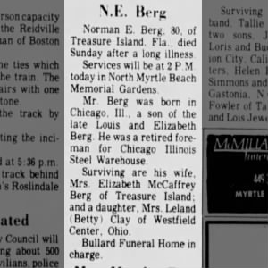 Obituary for Norman E Berg