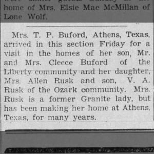BufordGranite, Oklahoma · Thursday, June 14, 1945