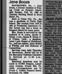 Jane Booze The Star-Democrat Easton, Maryland · Friday, February 28, 1992