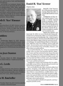 Obituary for Daniel Roy Kremer